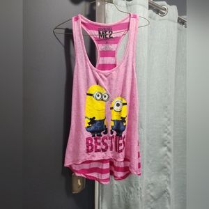 Women's Minion graphic racerback tank top